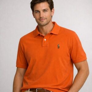 Ralph Lauren Orange Polo Shirt-L with logo